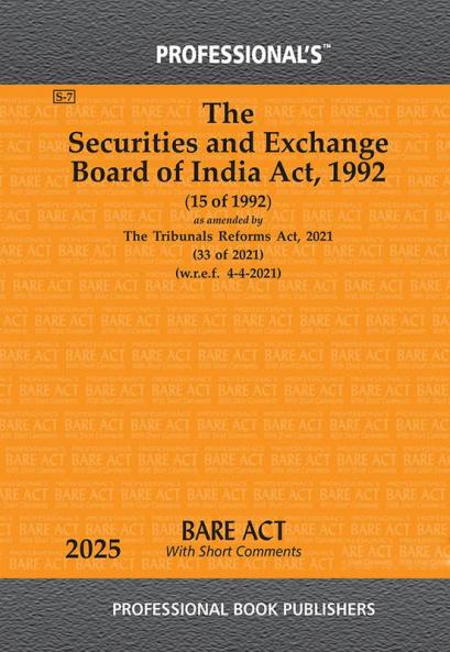 Securities and Exchange Board of India Act 1992 as amended by Tribunals Reforms Act 2021