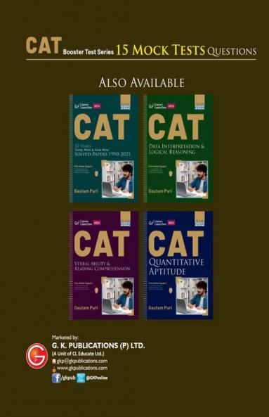 CAT 2022 : Booster Test Series - 15 Mock Tests (Questions Answers & Explanations) by GKP