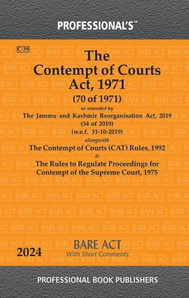 Contempt of Courts Act 1971 alongwith Contempt of Courts (CAT) Rules 1992