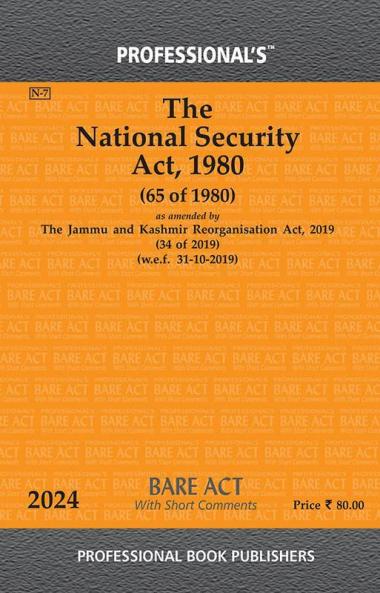 National Security Act 1980 as amended by Jammu and Kashmir Reorganisation Act 2019