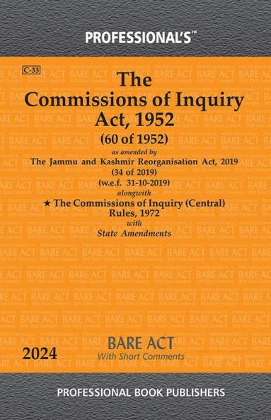 Commissions of Inquiry Act 1952 Alongwith Rules