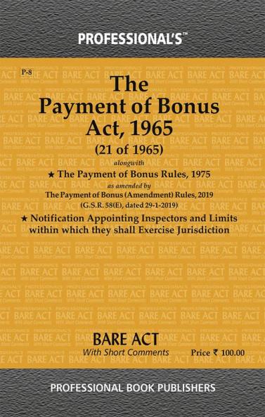 Payment of Bonus Act 1965 alongwith Payment of Bonus Rules 1975