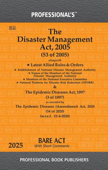 Disaster Management Act 2005 alongwith latest Allied Rules & Orders