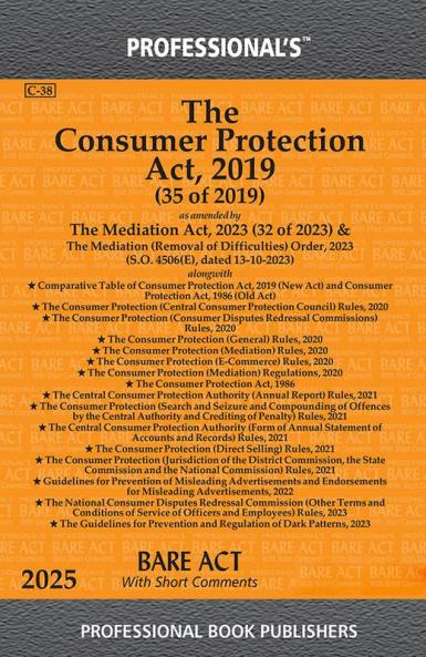 Consumer Protection Act 2019 as amended by Mediation Act 2023 alongwith Rules & Regulations