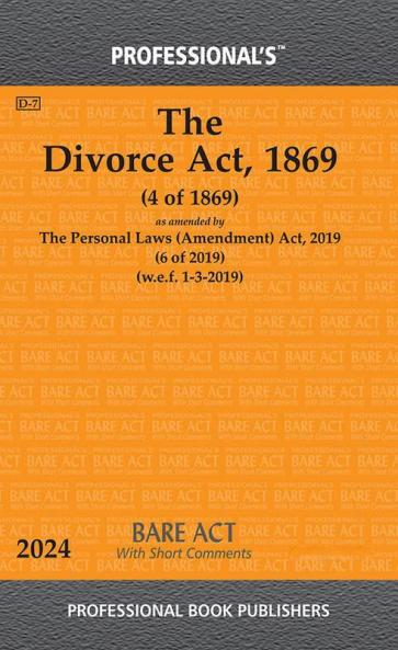 Divorce Act 1869 as amended by Personal Laws (Amendment) Act 2019