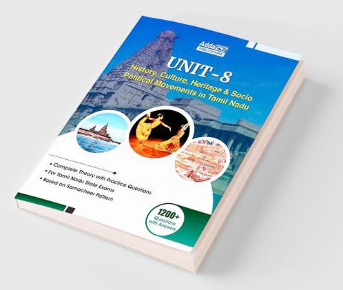 UNIT - 8 (History Culture Heritage and Socio - Political Movements in Tamil Nadu) Book in English FOR TNPSC TNUSRB TNFUSRC MADRAS HIGH COURT & ALL TAMILNADU EXAMS By Adda247