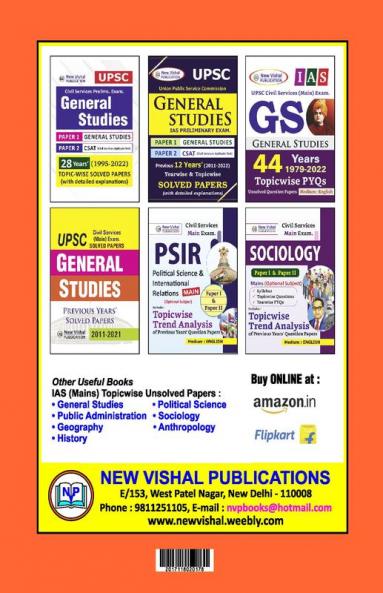 IAS Public Administration (Main) Topicwise Unsolved Question Papers