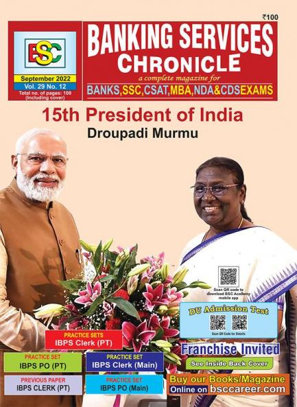 BSC Monthly Magazine for BANKSSSCCSATMBANDA&CDS EXAMS- September'22