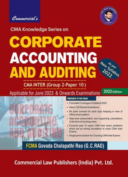 Corporate Accounting and Auditing (CMA Inter  G -2 Paper- 10)