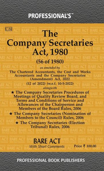 Company Secretaries Act 1980 as amended by Chartered Accountants the Cost and Works Accountants and the Company Secretaries (Amendment) Act 2022