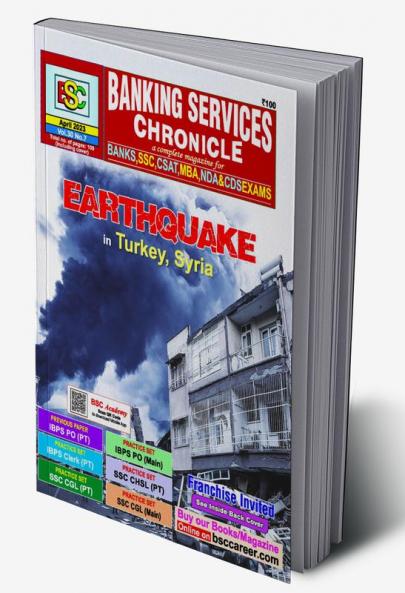 Bank Service Chronicle Complete Magazine for BANKSSSCCSATMBANDA&CDS EXAMS: EarthQuake in Turkey  Syria- April'23
