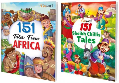 151 Tales from Africa and 151 Sheikh Chilli's Tales I Combo of 2 Books I Fun Stories for children with colourful pictures By Gowoo