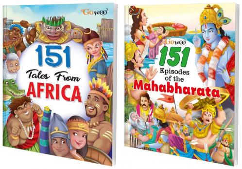 151 Tales from Africa and 151 Episodes of the Mahabharata I Combo pack of 2 Books I Collection of stories for personality development of kids By Gowoo