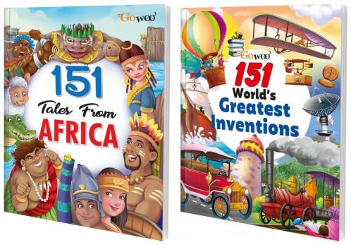 151 Tales from Africa and 151 World’s Greatest Inventions I Combo pack of 2 Books I Illustrated Stories For Kids By Gowoo