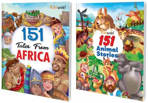151 Tales from Africa and 151 Animal Stories I Pack of 2 Books I Collection of most loved stories for children By Gowoo
