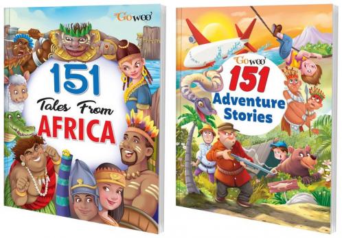 151 Tales from Africa and 151 Adventure Stories I Set of 2 Books I Perfect match for growing kids By Gowoo