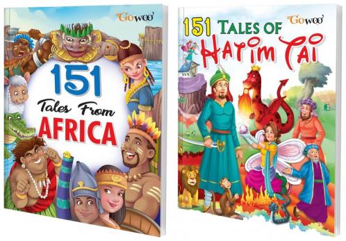 151 Tales from Africa and 151 Tales of Hatim Tai I Combo pack of 2 Books I illustrated Humorous Stories For kids By Gowoo