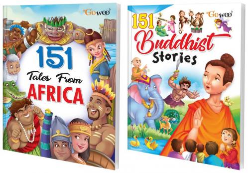 151 Tales from Africa and 151 Buddhist Stories I Set of 2 Books I Fun Story Collection Book By Gowoo