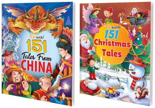 151 Tales from China and 151 Christmas Tales I Pack of 2 Books I Interactive Stories For Kids By Gowoo