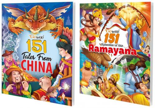 151 Tales from China and 151 Episodes of the Ramayana I Combo pack of 2 Books I stories for 9+ years childrens By Gowoo