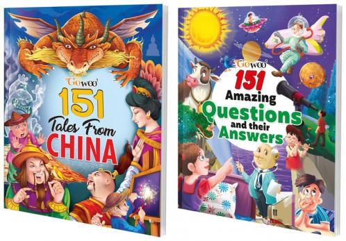 151 Tales from China and 151 Amazing Questions and their Answers I Pack of 2 Books I Fun filled Stories For Growing Kids By Gowoo