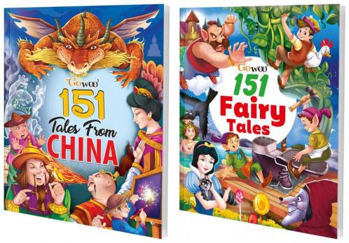 151 Tales from China and 151 Fairy Tales I Gift Pack of 2 Books I Interactive Stories For Young Childrens By Gowoo