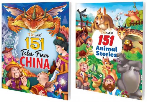 151 Tales from China and 151 Animal Stories I Pack of 2 Books I perfect Gift for Growing Minds By Gowoo
