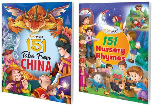 151 Tales from China and 151 Nursery Rhymes I Pack of 2 Books I Perfect Gift For 10+ Ages Children By Gowoo