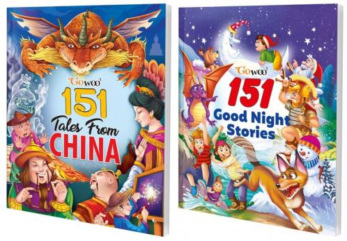 151 Tales from China and 151 Goodnight Stories I Pack of 2 Books I Perfect Gift For 9+ Kids By Gowoo