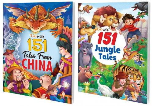 151 Tales from China and 151 Jungle Tales I Combo of 2 Books I Collection of Stories for Children By Gowoo