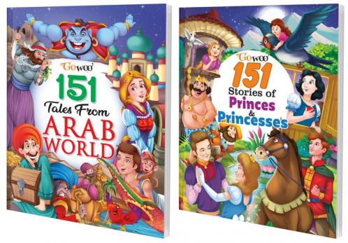 151 Tales from Arab World and 151 Stories of Princes & Princesses I Combo pack of 2 Books I Collection of stories for kids By Gowoo