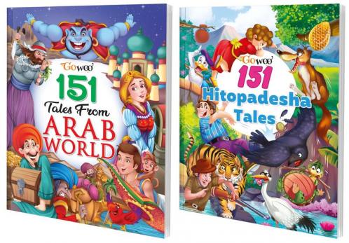 151 Tales from Arab World and 151 Hitopadesha Tales I Combo pack of 2 Books I Collection of stories for personality development of kids By Gowoo