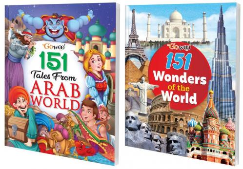 151 Tales from Arab World and 151 Wonders of the World I Gift Pack of 2 Books I Collection of Humorous Stories for kids By Gowoo