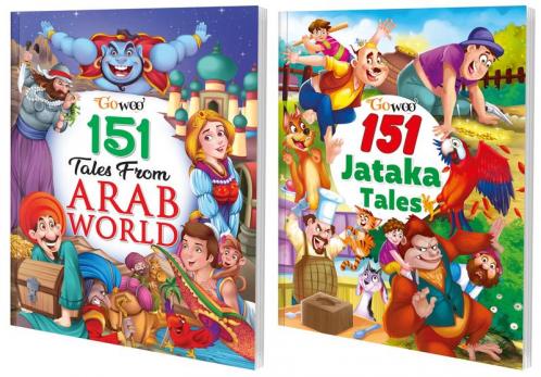 151 Tales from Arab World and 151 Jataka Tales I Combo of 2 Books I Must Read story books for kids By Gowoo