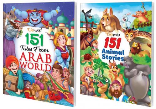 151 Tales from Arab World and 151 Animal Stories I Set of 2 Books I Must Read Short Stories For Kids By Gowoo