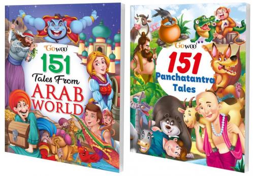 151 Tales from Arab World and 151 Panchatantra Tales I Combo pack of 2 Books I Must Read Short Stories For Children By Gowoo