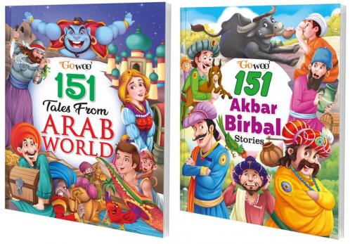 151 Tales from Arab World and 151 Akbar Birbal Stories I Combo pack of 2 Books I Colourful Illustrated Story Books By Gowoo
