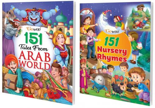 151 Tales from Arab World and 151 Nursery Rhymes I Combo of 2 Books I Abridged Illustrated Stories For kids By Gowoo