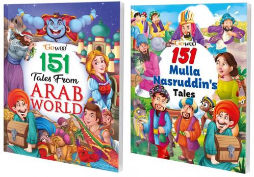 151 Tales from Arab World and 151 Mulla Nasruddin's Tales I Combo pack of 2 Books I Abridged Illustrated Story Books By Gowoo