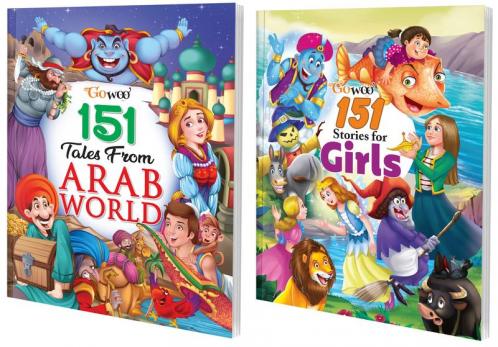 151 Tales from Arab World and 151 Stories for Girls I Set of 2 Books I Must Read fiction stories for childrens By Gowoo