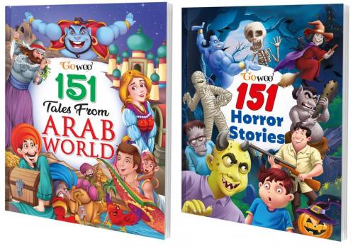 151 Tales from Arab World and 151 Horror Stories I Combo pack of 2 Books I Beautifully illustrated Stories For Children By Gowoo