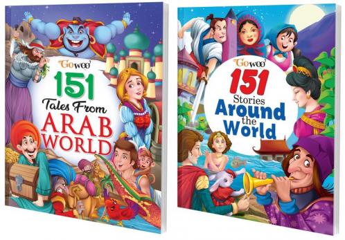 151 Tales from Arab World and 151 Stories Around the World I Combo of 2 Books I Best selling story books of kids By Gowoo