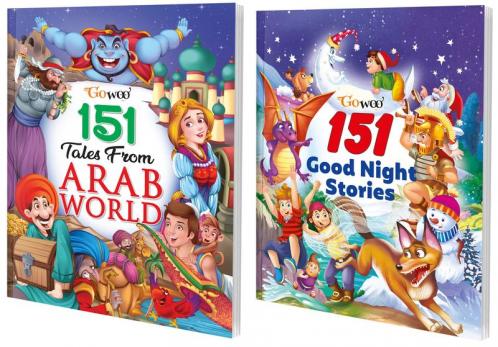 151 Tales from Arab World and 151 Goodnight Stories I Combo of 2 Books I Best Selling Children story books By Gowoo