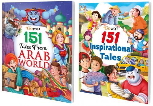 151 Tales from Arab World and 151 Inspirational Tales I Combo pack of 2 Books I Colourful Illustrated Stories for children By Gowoo
