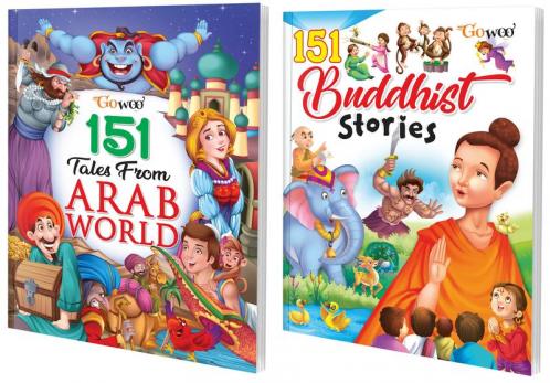 151 Tales from Arab World and 151 Buddhist Stories I Combo of 2 Books I Easy to read Stories For Children By Gowoo