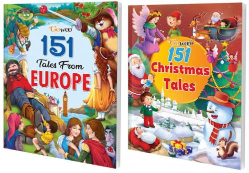 151 Tales from Europe and 151 Christmas Tales I Combo of 2 Books I Illustrated Abridged Stories for Children By Gowoo