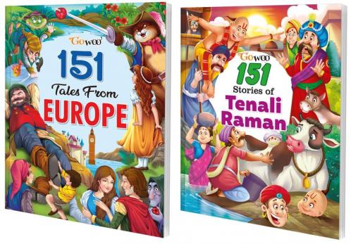 151 Tales from Europe and 151 Stories of Tenali Raman I Combo pack of 2 Books I 300+ stories for kids By Gowoo