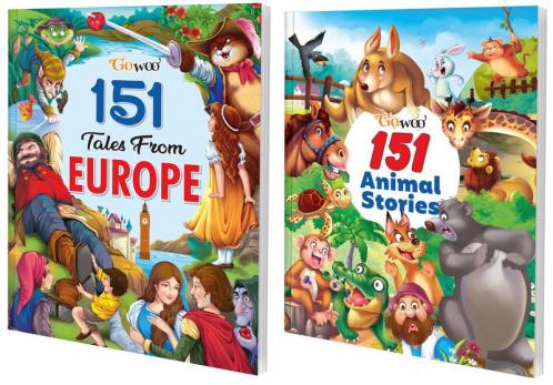 151 Tales from Europe and 151 Animal Stories I Combo of 2 Books I stories for 10+ years kids By Gowoo