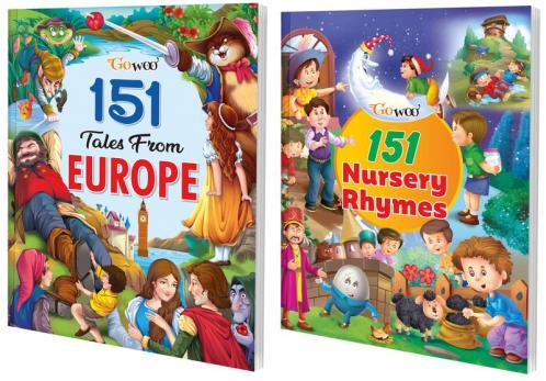 151 Tales from Europe and 151 Nursery Rhymes I Combo of 2 Books I Best Set of Stories By Gowoo