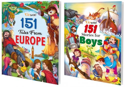 151 Tales from Europe and 151 Stories for Boys I Set of 2 Books I English Stories for intelligent minds By Gowoo